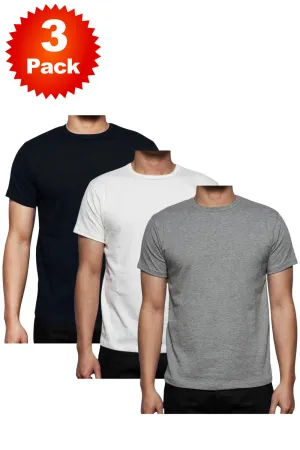 3 Pack Mens Plain Polycotton T-Shirts