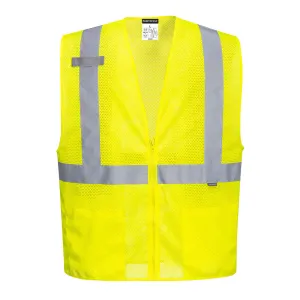 (6/Case) Class 2 Portwest Economy Mesh Zipper Vest Yellow