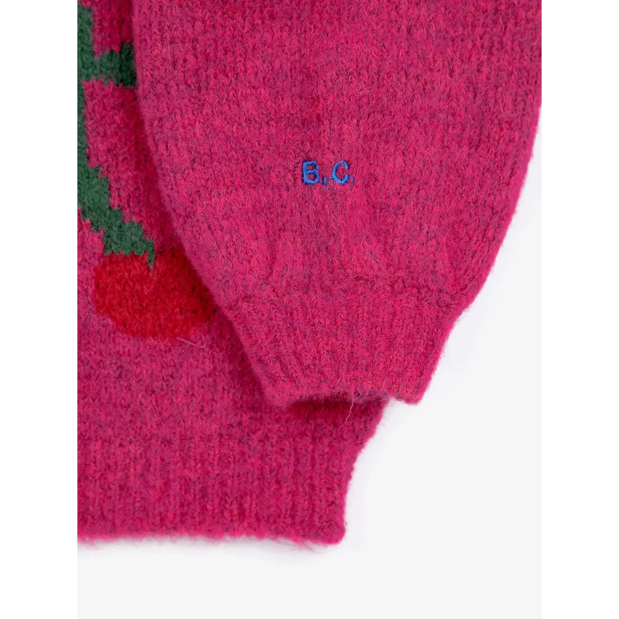 Bobo Choses Bobo Cherry Intarsia Cardigan - Fuchsia