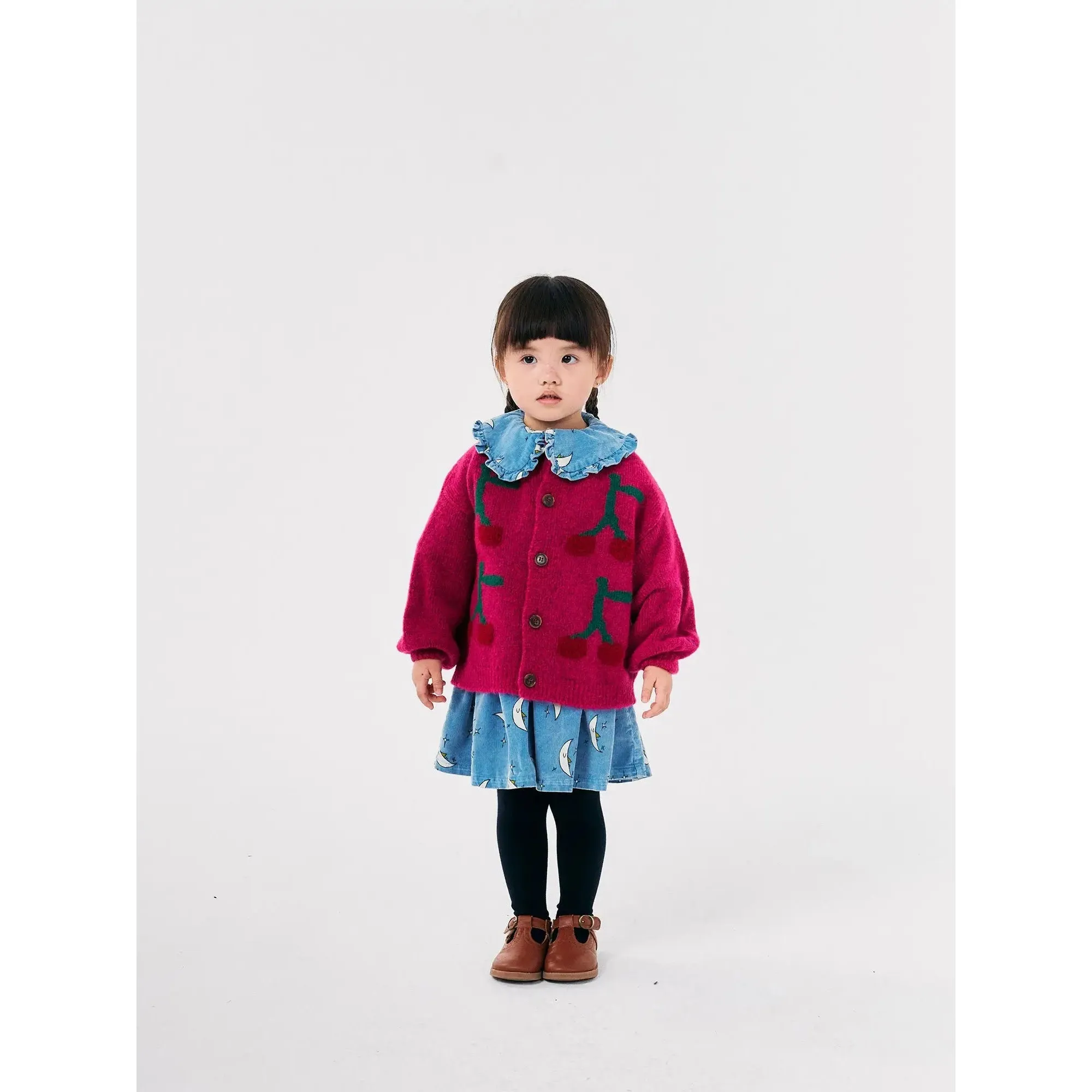 Bobo Choses Bobo Cherry Intarsia Cardigan - Fuchsia