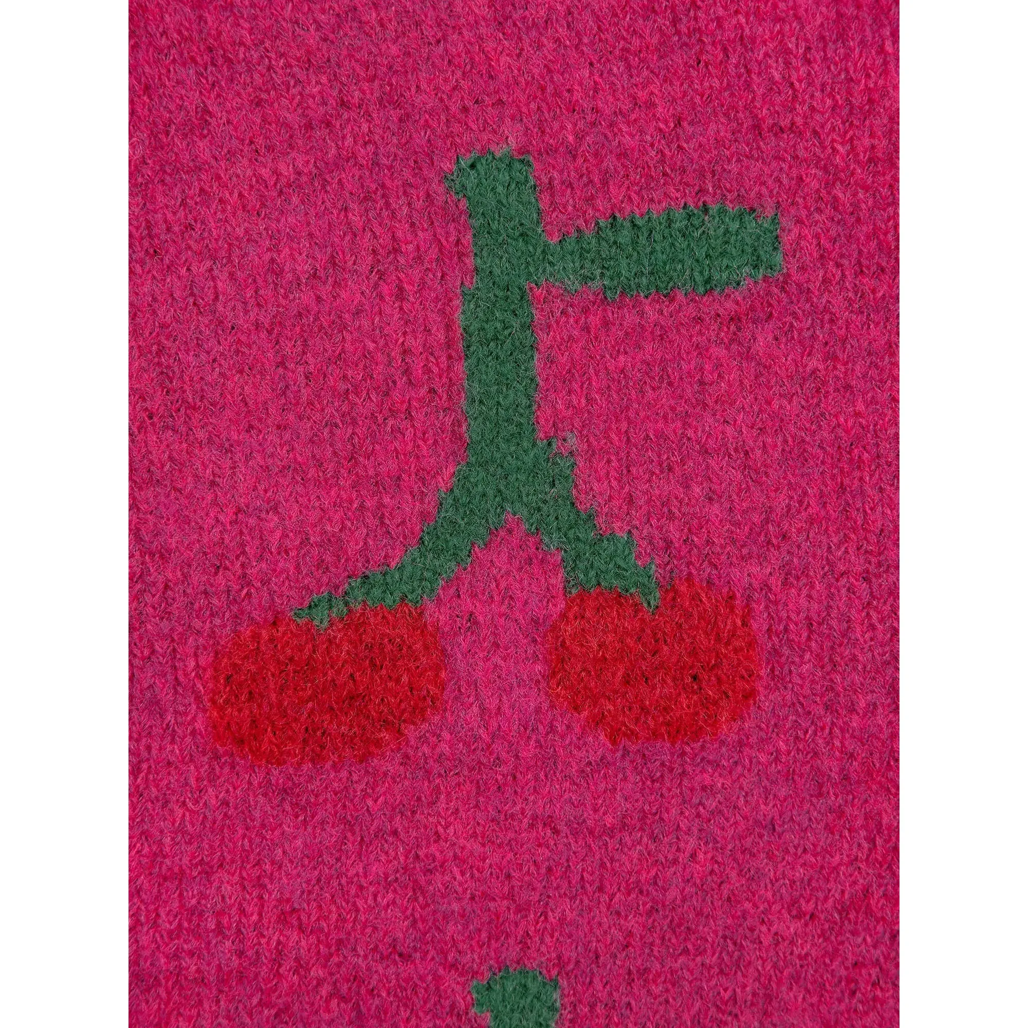 Bobo Choses Bobo Cherry Intarsia Cardigan - Fuchsia