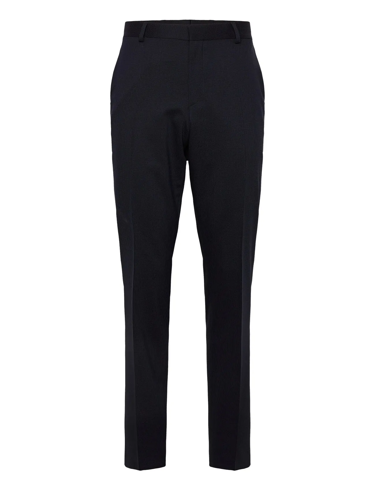 BOSS - H-HOUSTON-2PCS-252 Dark Blue Textured Wool Slim Fit Suit 50540749 404