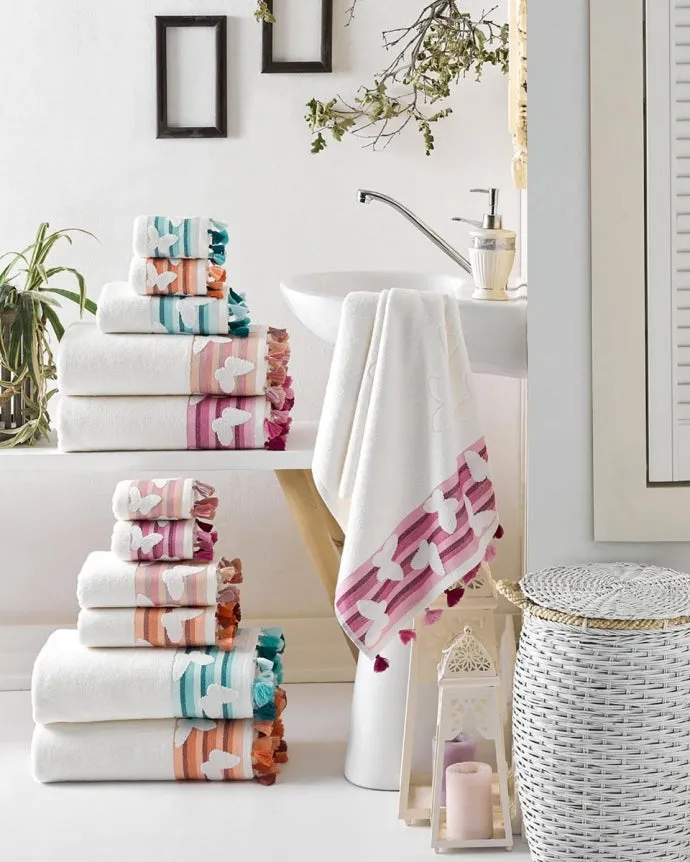 Butterfly Turkish Cotton Washcloth Arctic
