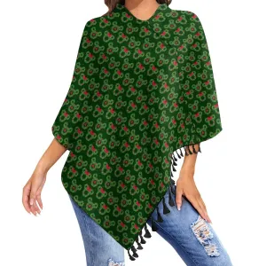Christmas Wreaths Tassel Cape