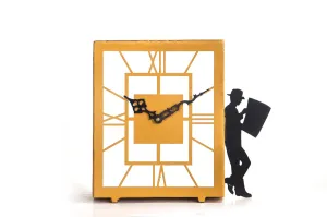 COZY HAUS Artisan Metal Desktop Clock - Elegant Handcrafted Timepiece for Gifting