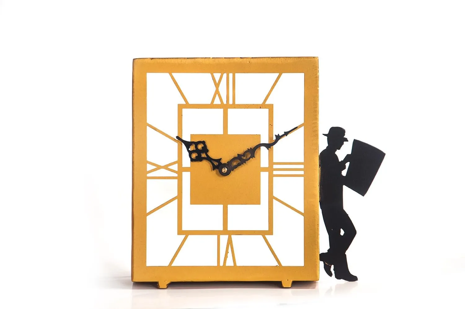 COZY HAUS Artisan Metal Desktop Clock - Elegant Handcrafted Timepiece for Gifting