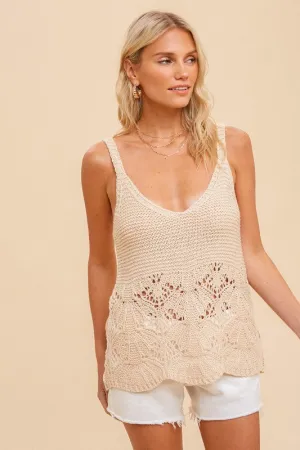 Crochet Scallop Hem Tank