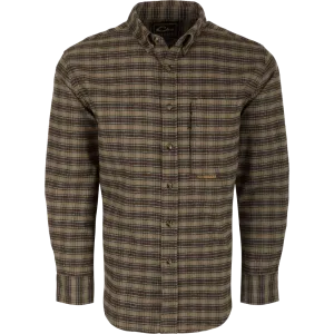 Drake Autumn Brushed Twill Plaid Button-Down Long Sleeve Shirt