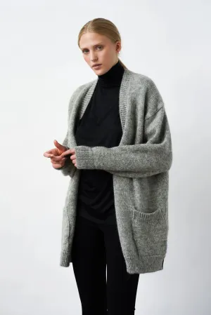 Edda Knitted Cardi Grey