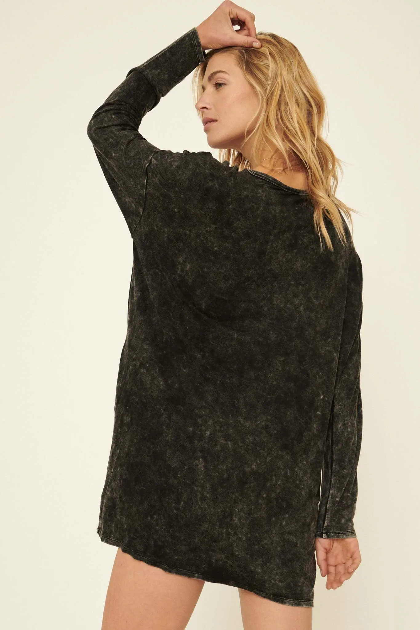 Fierce Vintage Long-Sleeve Graphic T-Shirt Dress