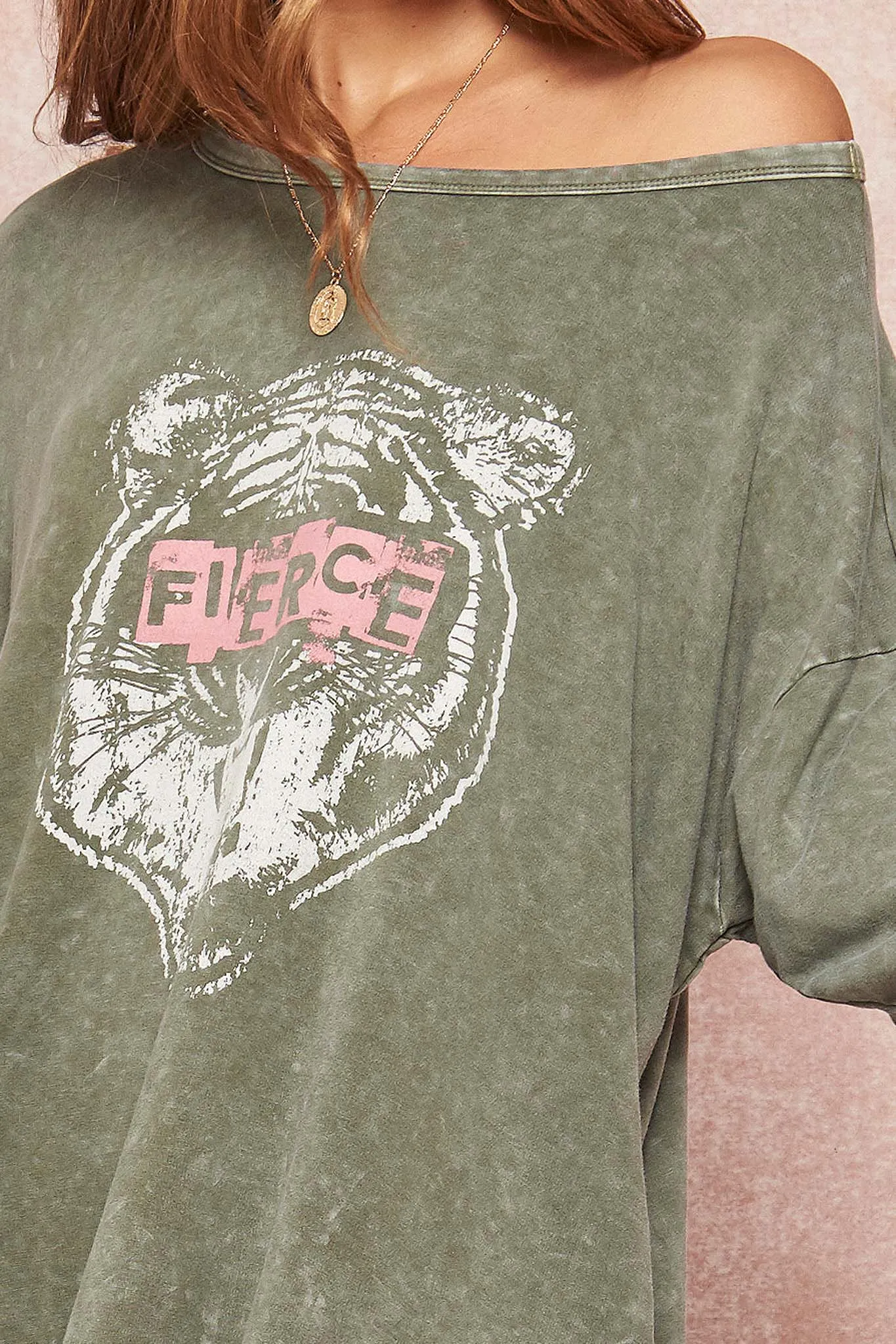 Fierce Vintage Long-Sleeve Graphic T-Shirt Dress