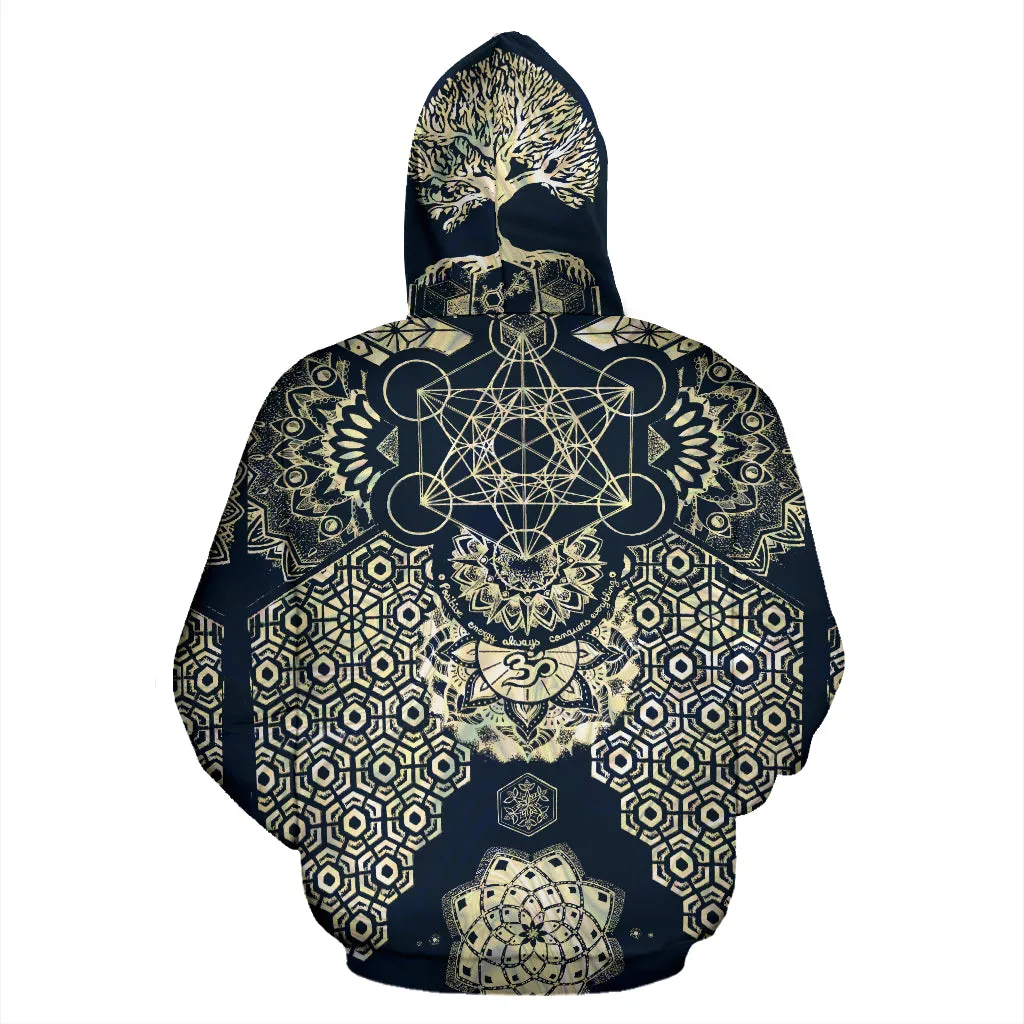 Geometric Gold Zip up Hoodie | Mil Et Une