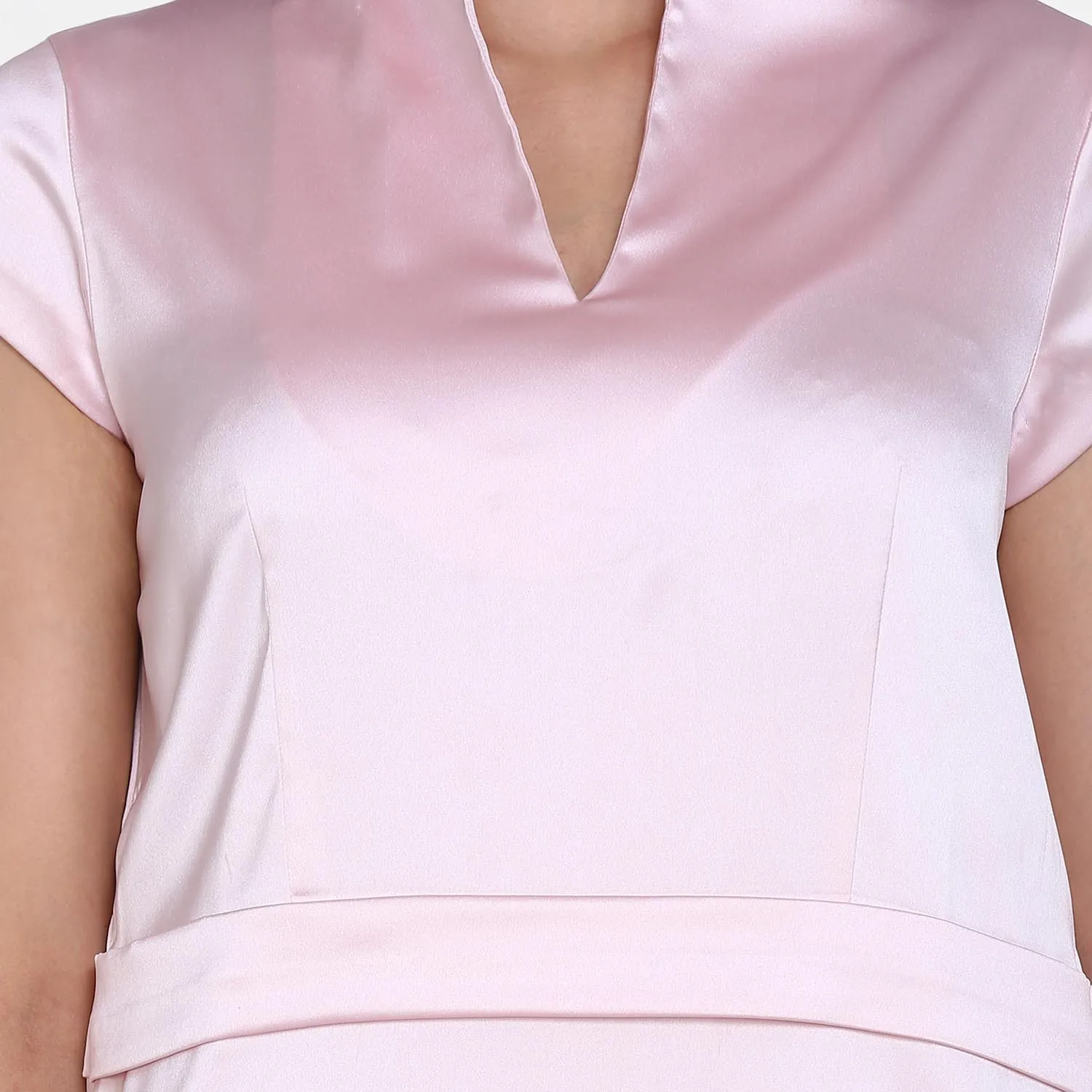 Gorgeous Baby Pink Satin Evening Dress