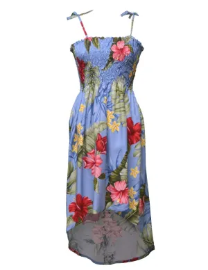 High Low Smock Midi Dress Waipio Hibiscus