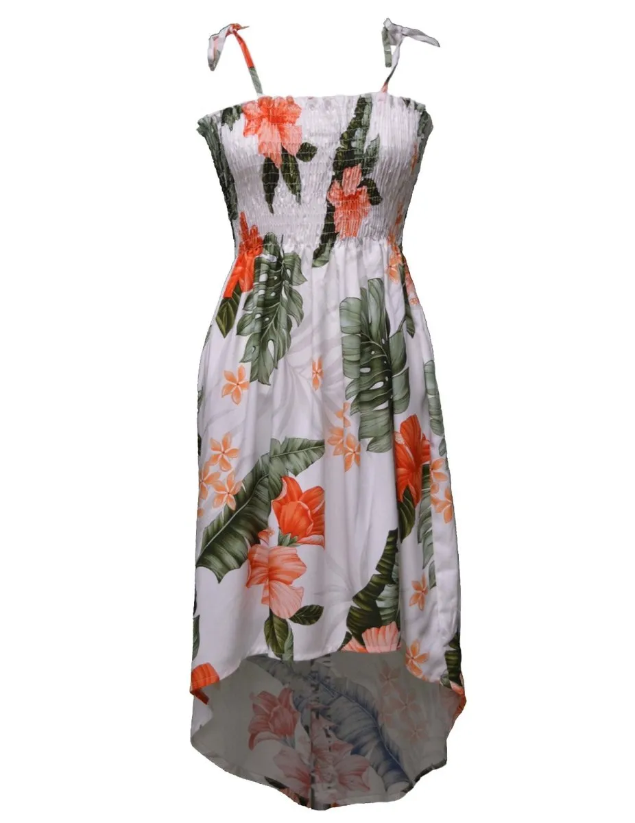 High Low Smock Midi Dress Waipio Hibiscus