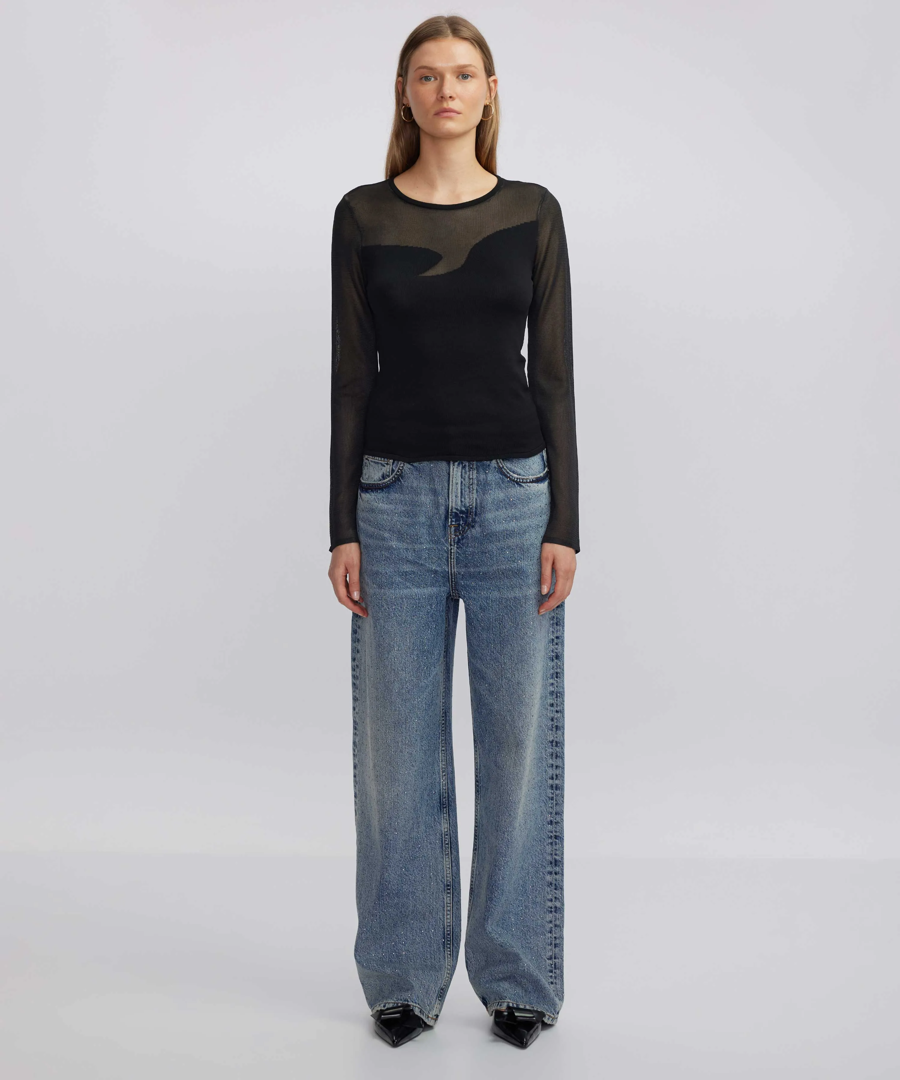 Ipekyol Transparent Mix Knitwear Black