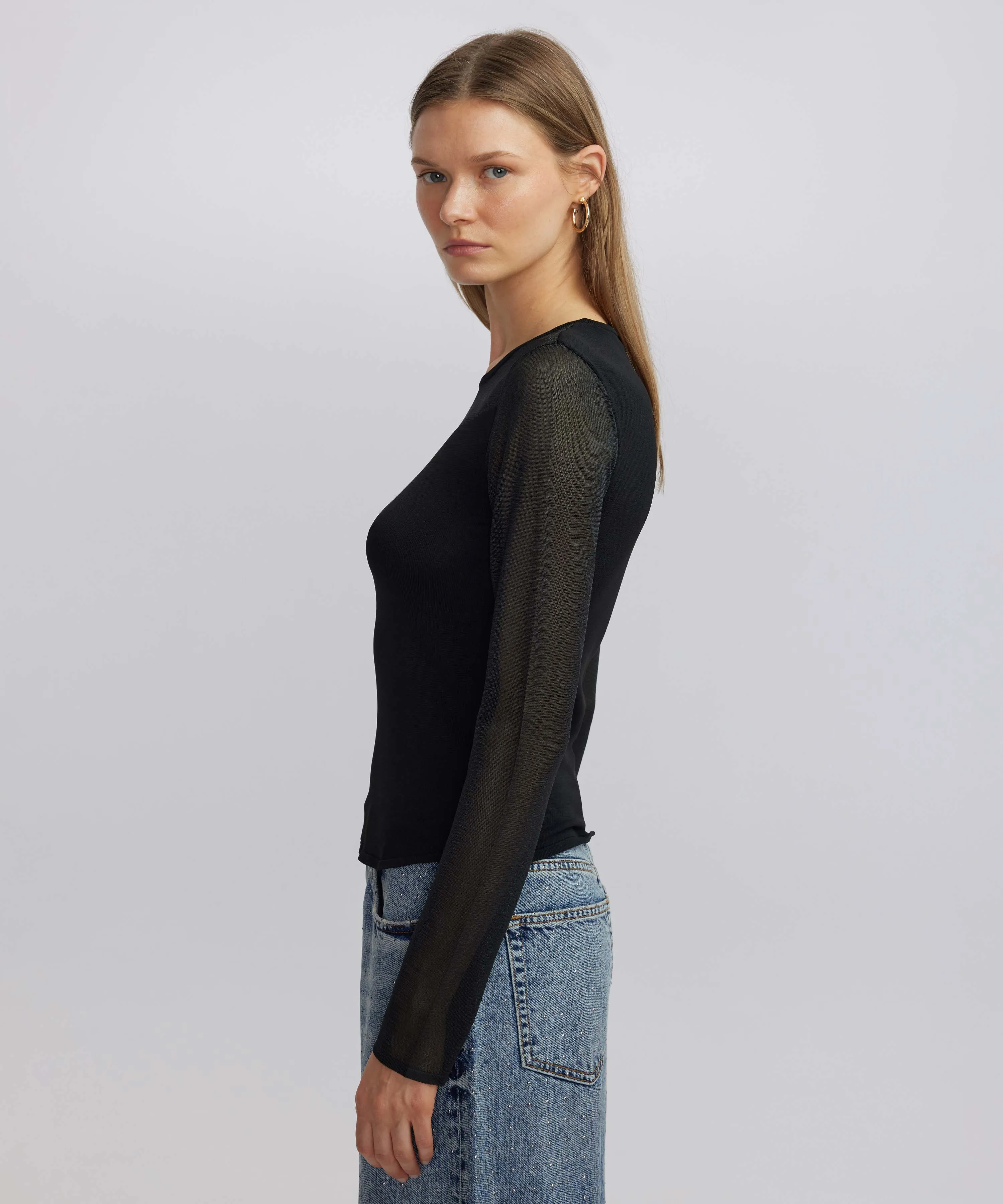 Ipekyol Transparent Mix Knitwear Black