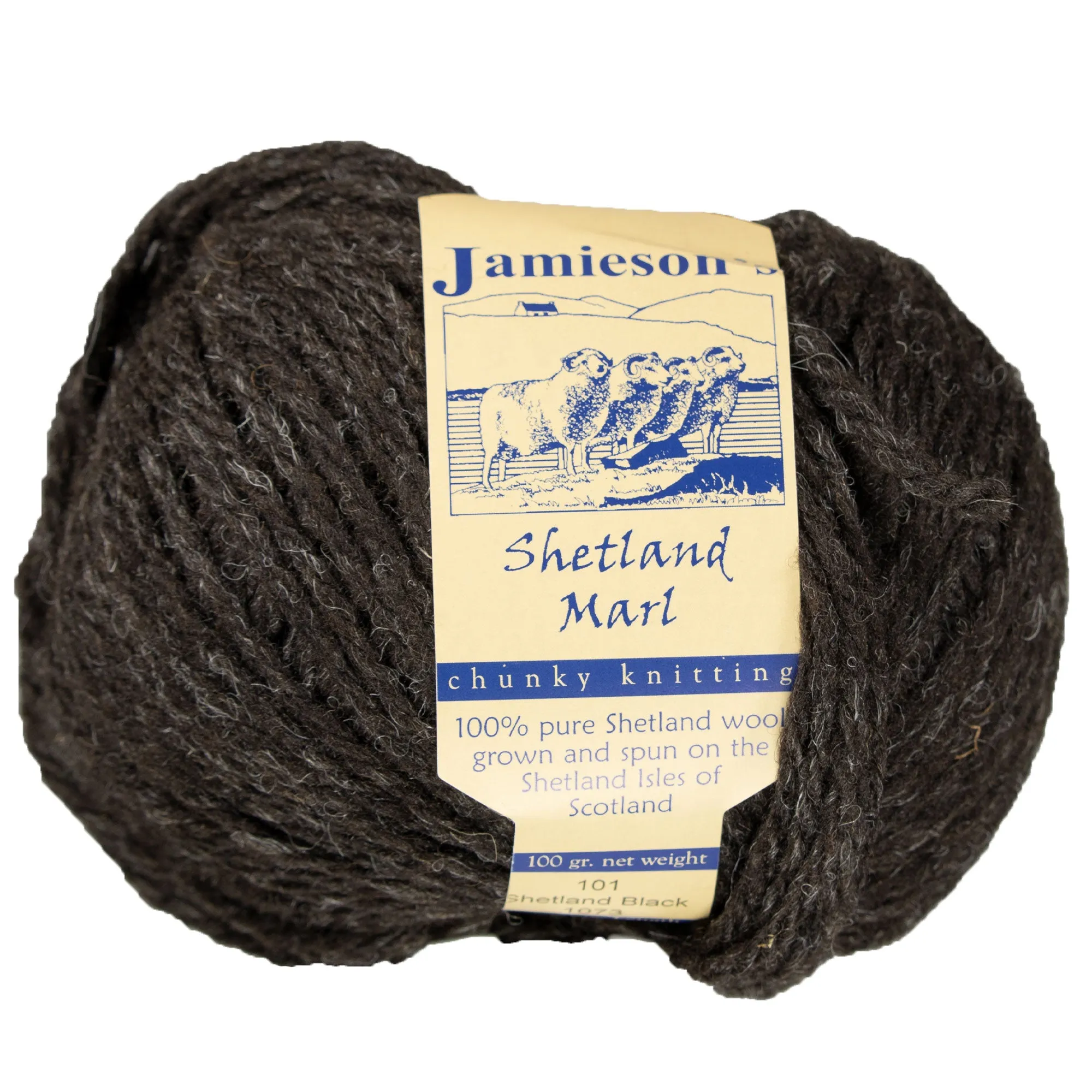 Jamieson's of Shetland Marl Chunky Yarn - 101 Shetland Black