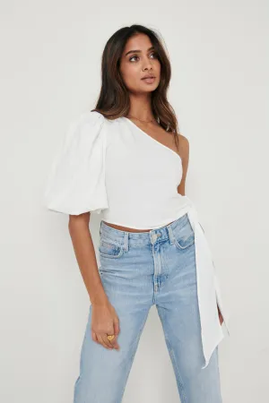 Josilyn One Shoulder Blouse - White