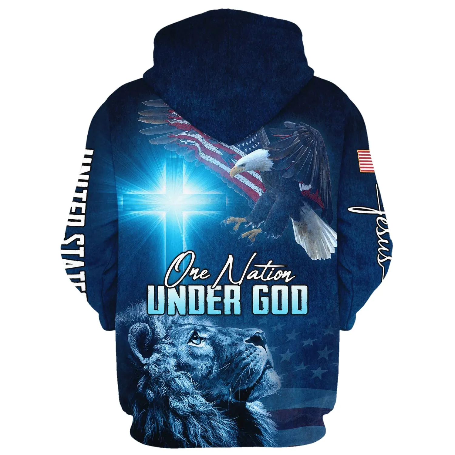 Lion Of Judah One Nation Under God Hoodies Men & Women Christian Hoodie 3D Printed Hoodie