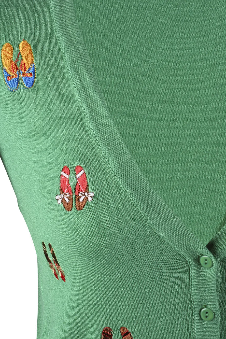 LONDON BALLERINA Green Fitted Cardigan