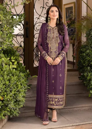 Mauve Purple Suit - Maahru, Noorie & Meerub '23 by Asim Jofa - AJSM-44
