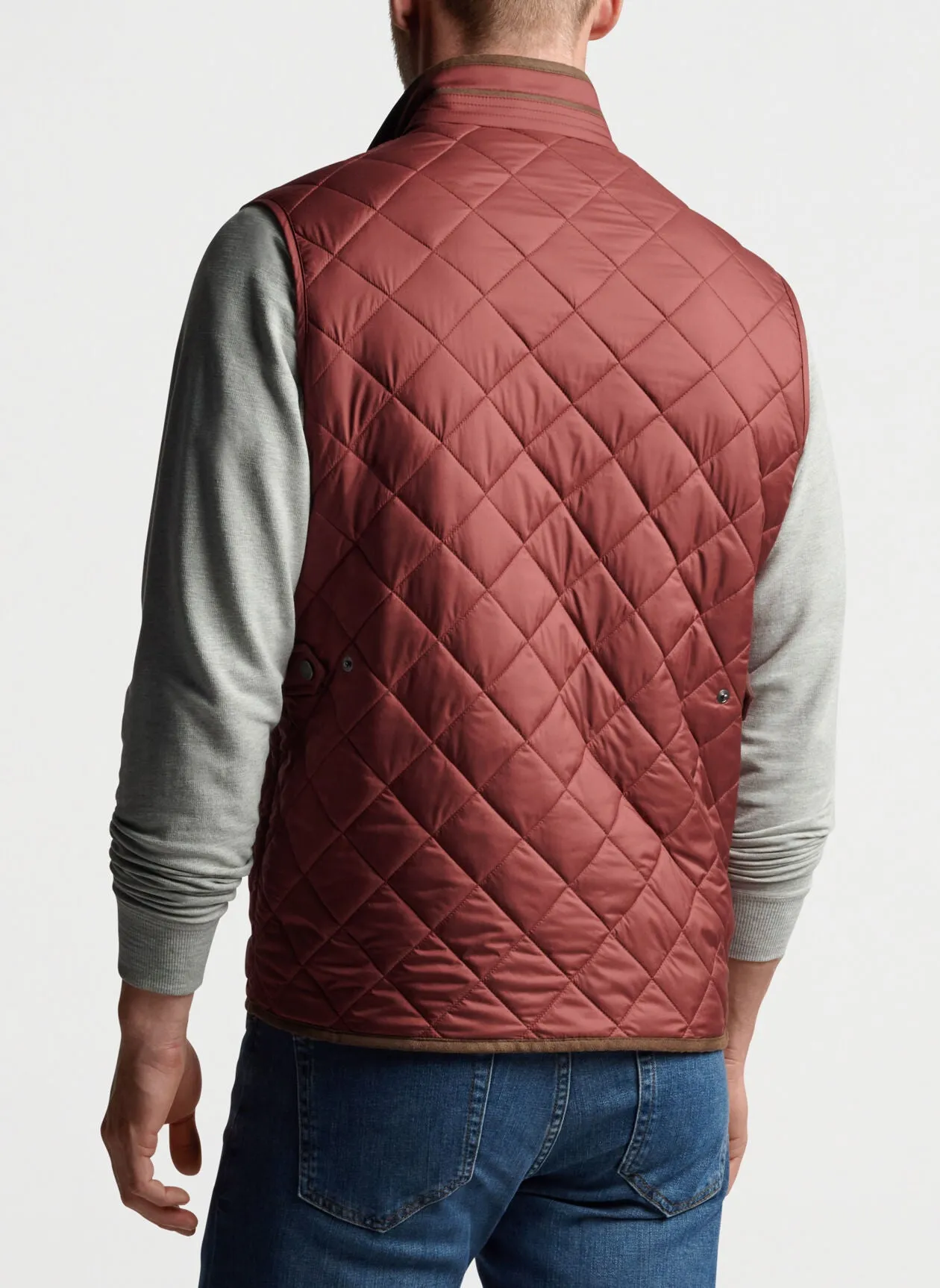 PETER MILLAR ESSEX QUILTED TRAVEL VEST - CLARET