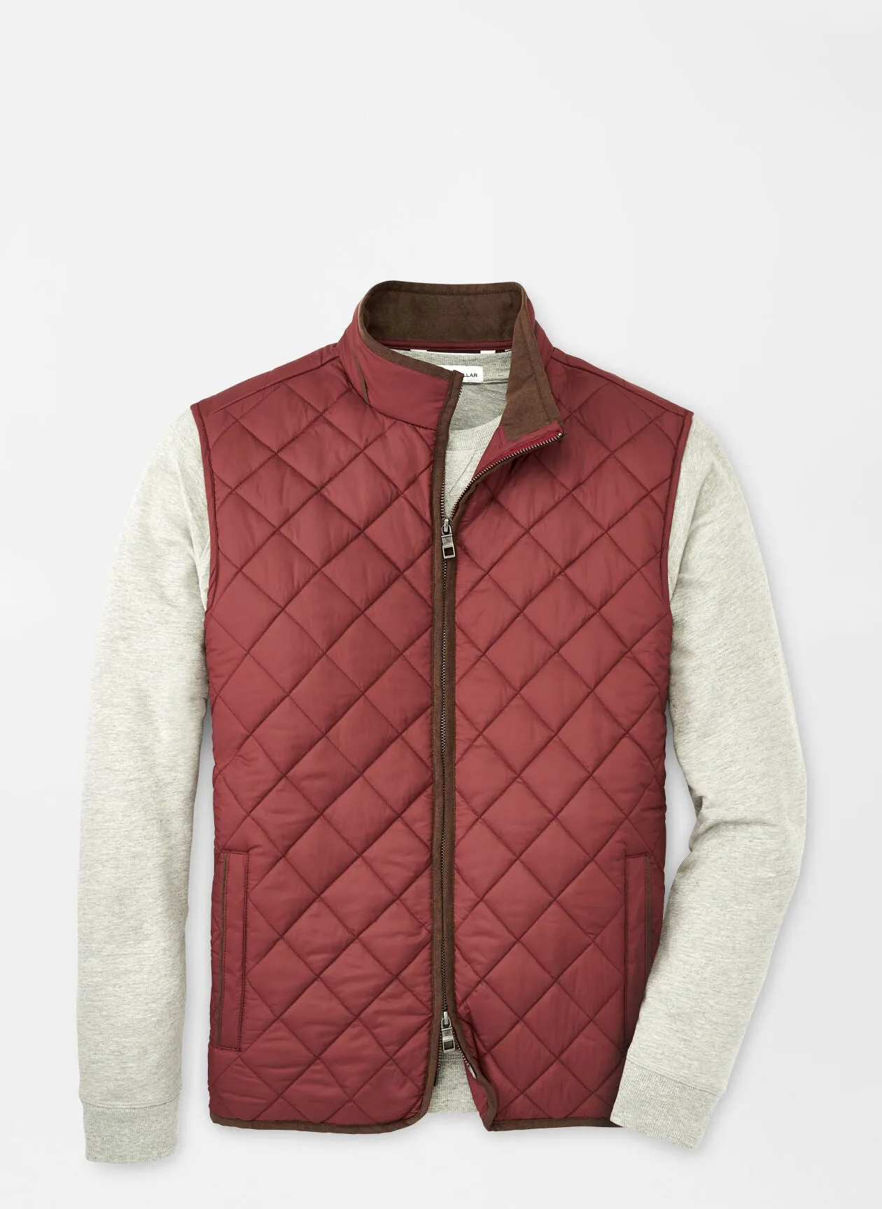 PETER MILLAR ESSEX QUILTED TRAVEL VEST - CLARET