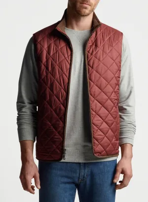 PETER MILLAR ESSEX QUILTED TRAVEL VEST - CLARET