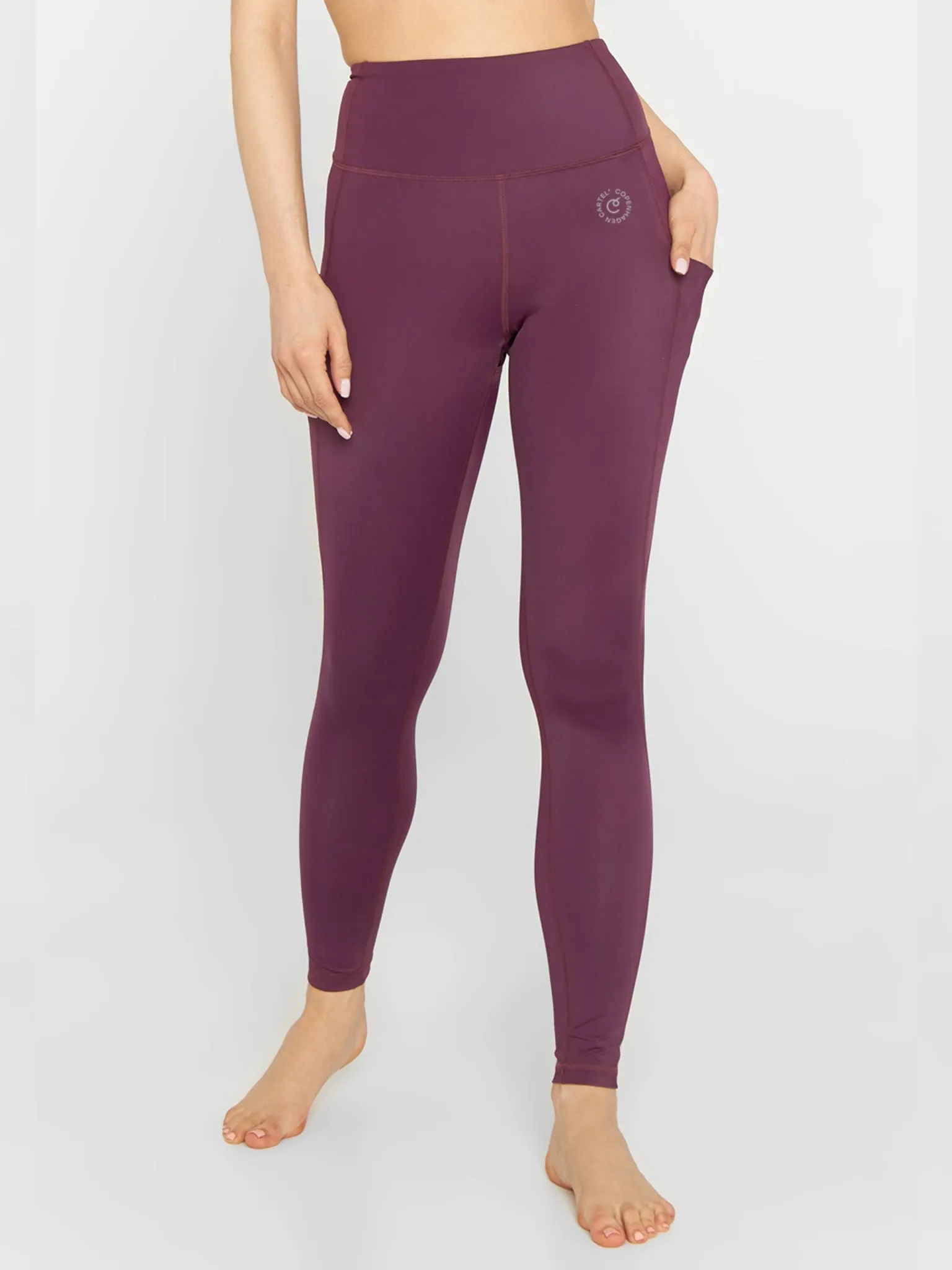 Power High-Waist Leggings Burgundy