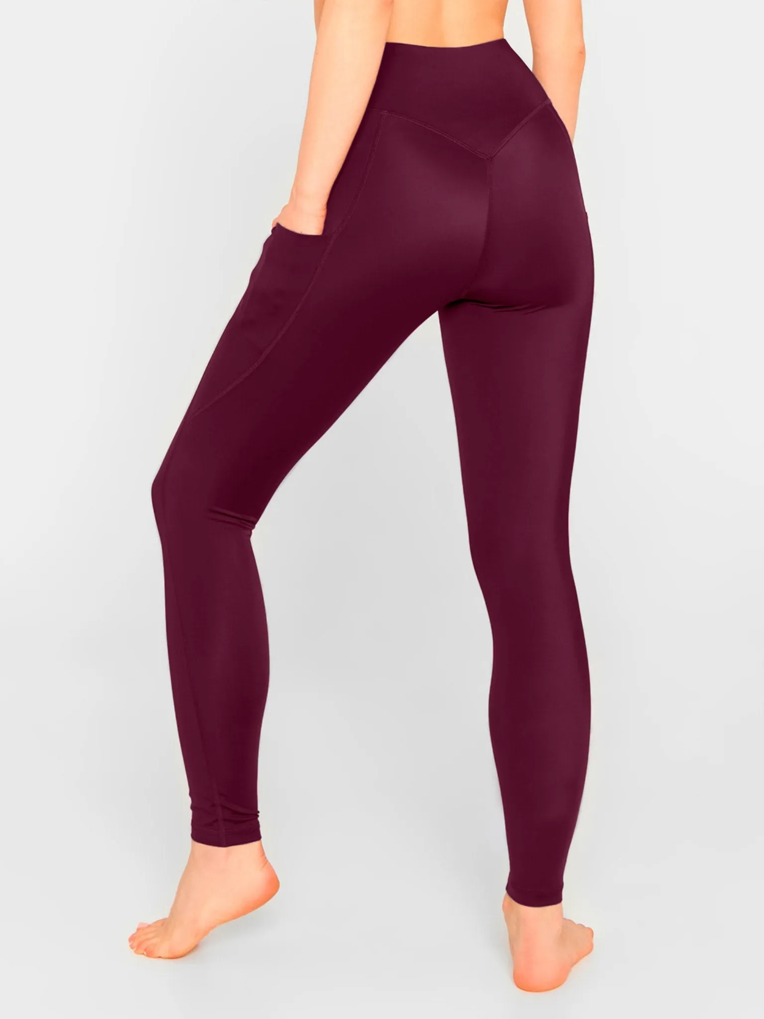Power High-Waist Leggings Burgundy