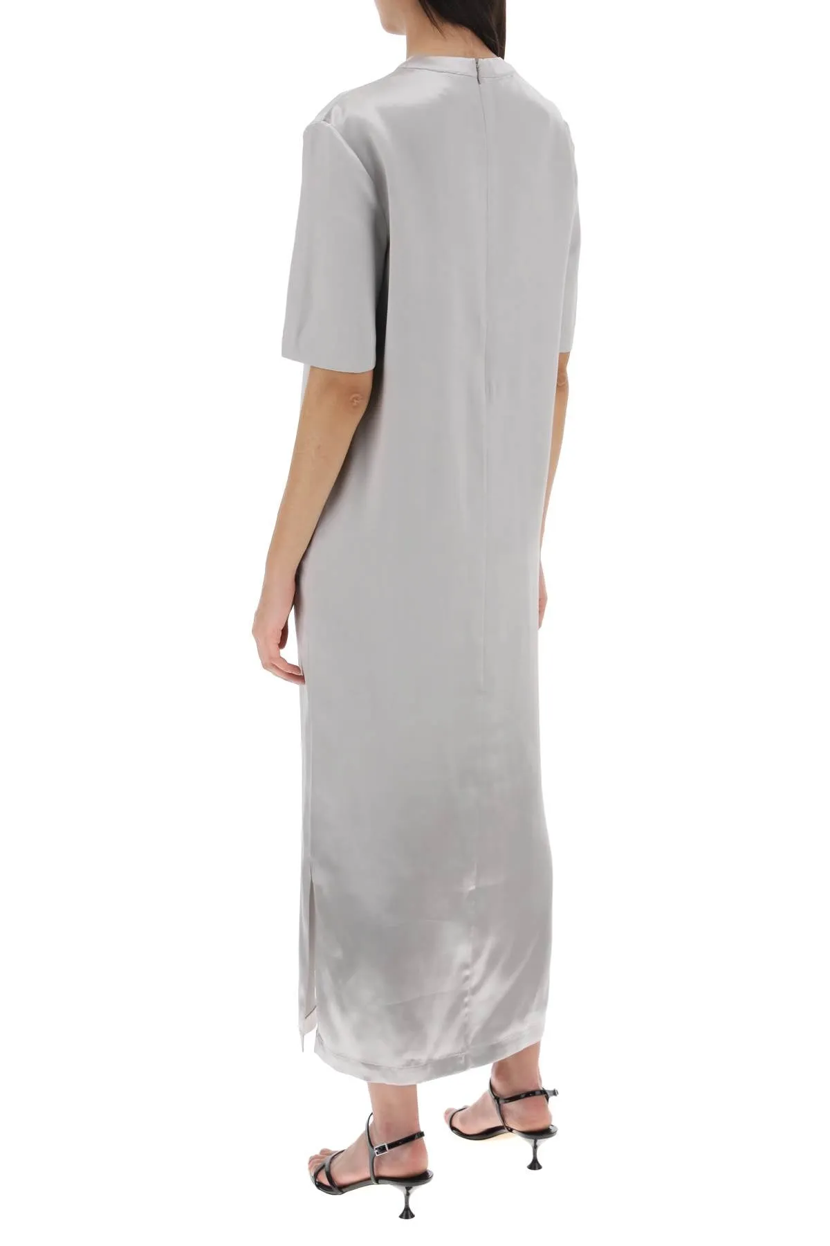 "silk maxi dress tuga TUGA SILVER GREY