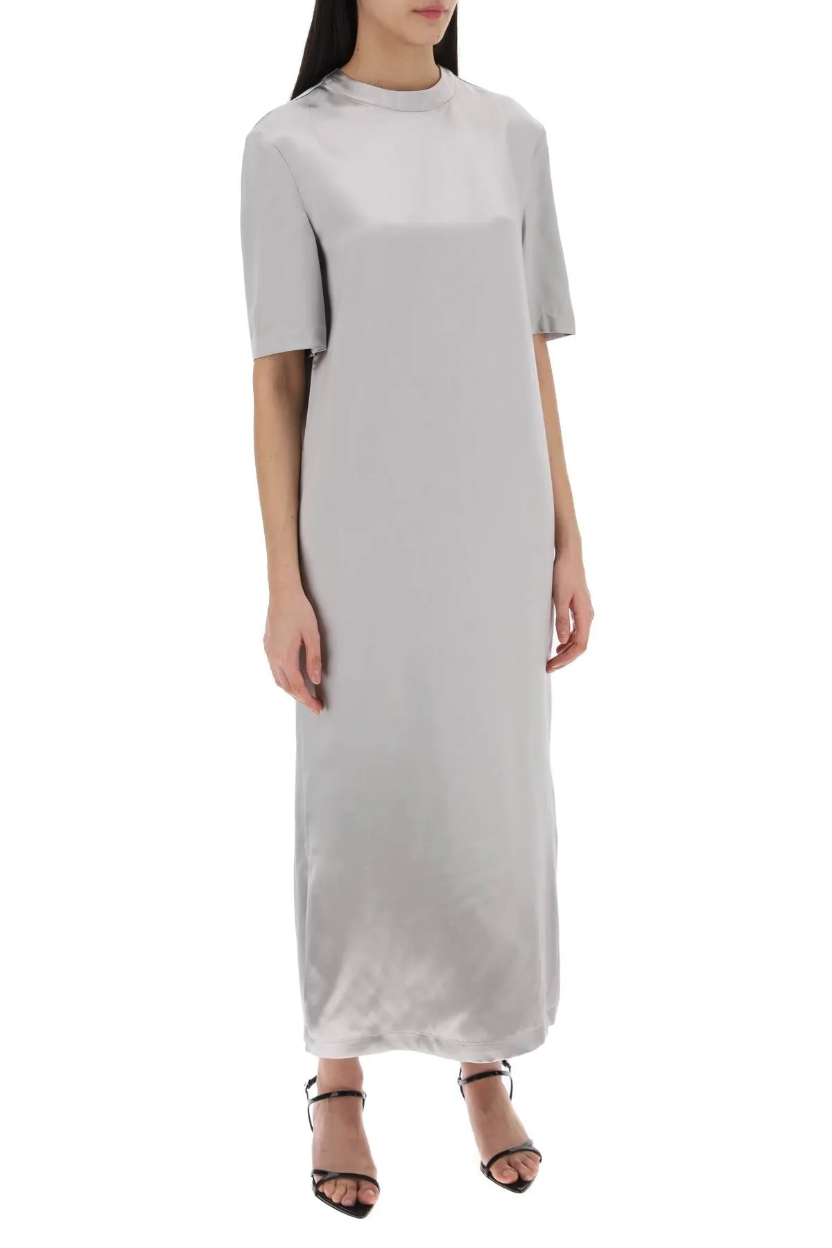 "silk maxi dress tuga TUGA SILVER GREY