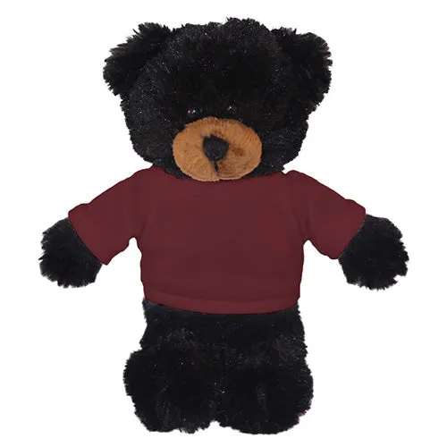 Soft Plush Black Teddy Bear with Tee