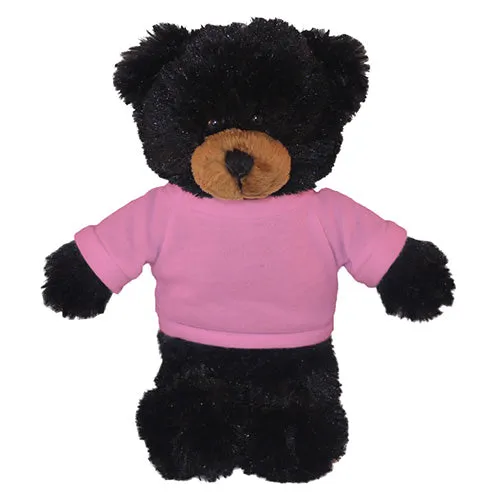 Soft Plush Black Teddy Bear with Tee