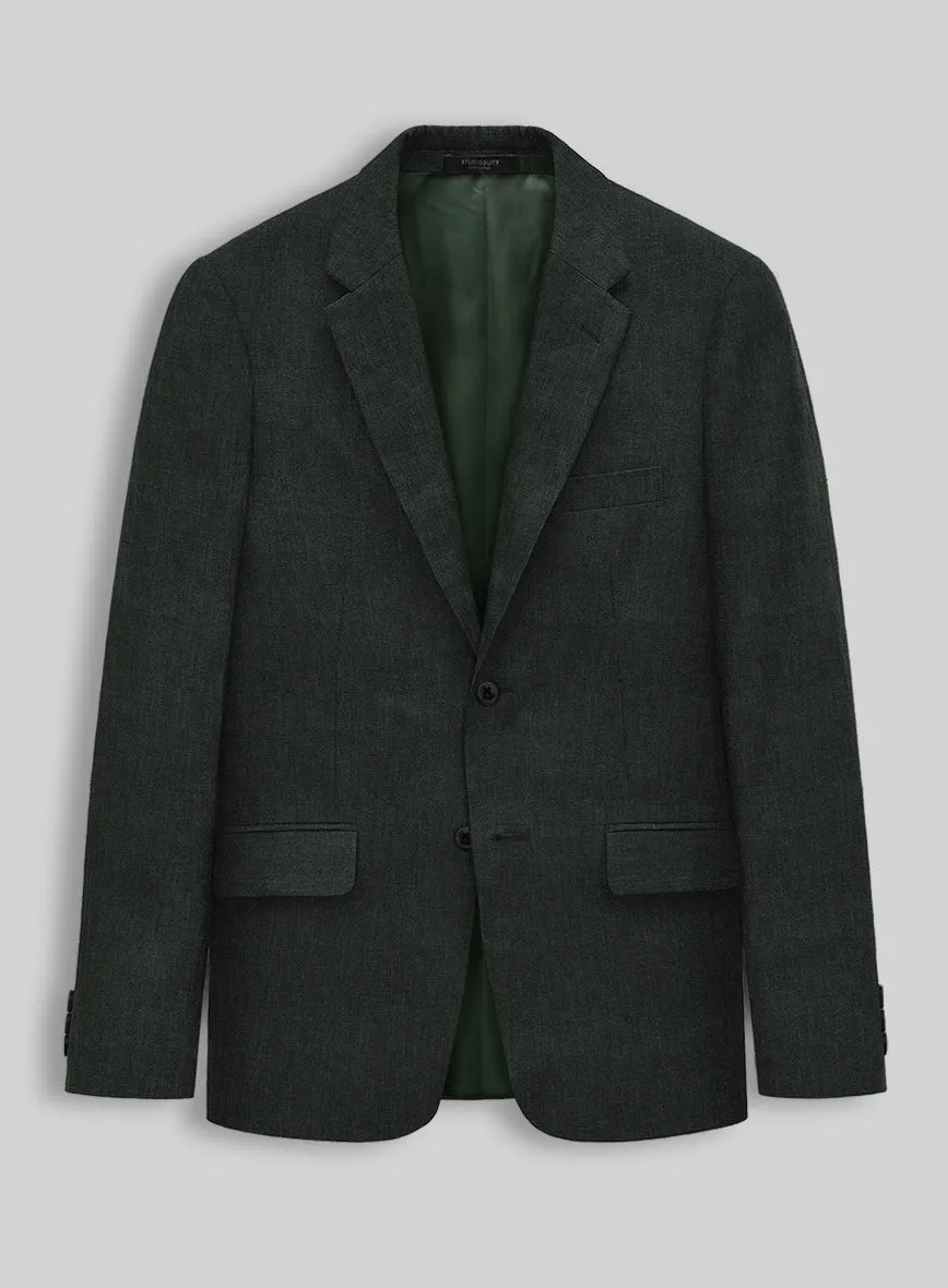 Stylbiella Spring Dark Green Linen Jacket