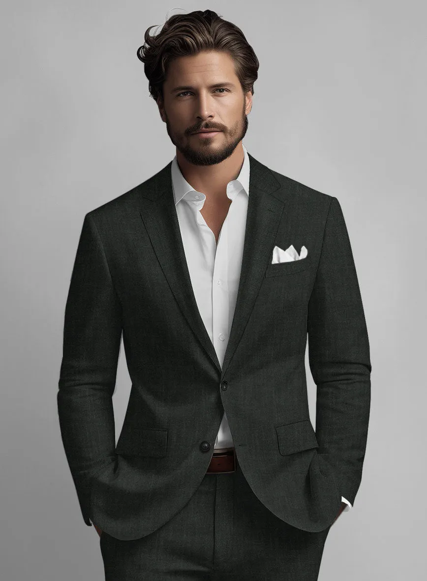 Stylbiella Spring Dark Green Linen Jacket