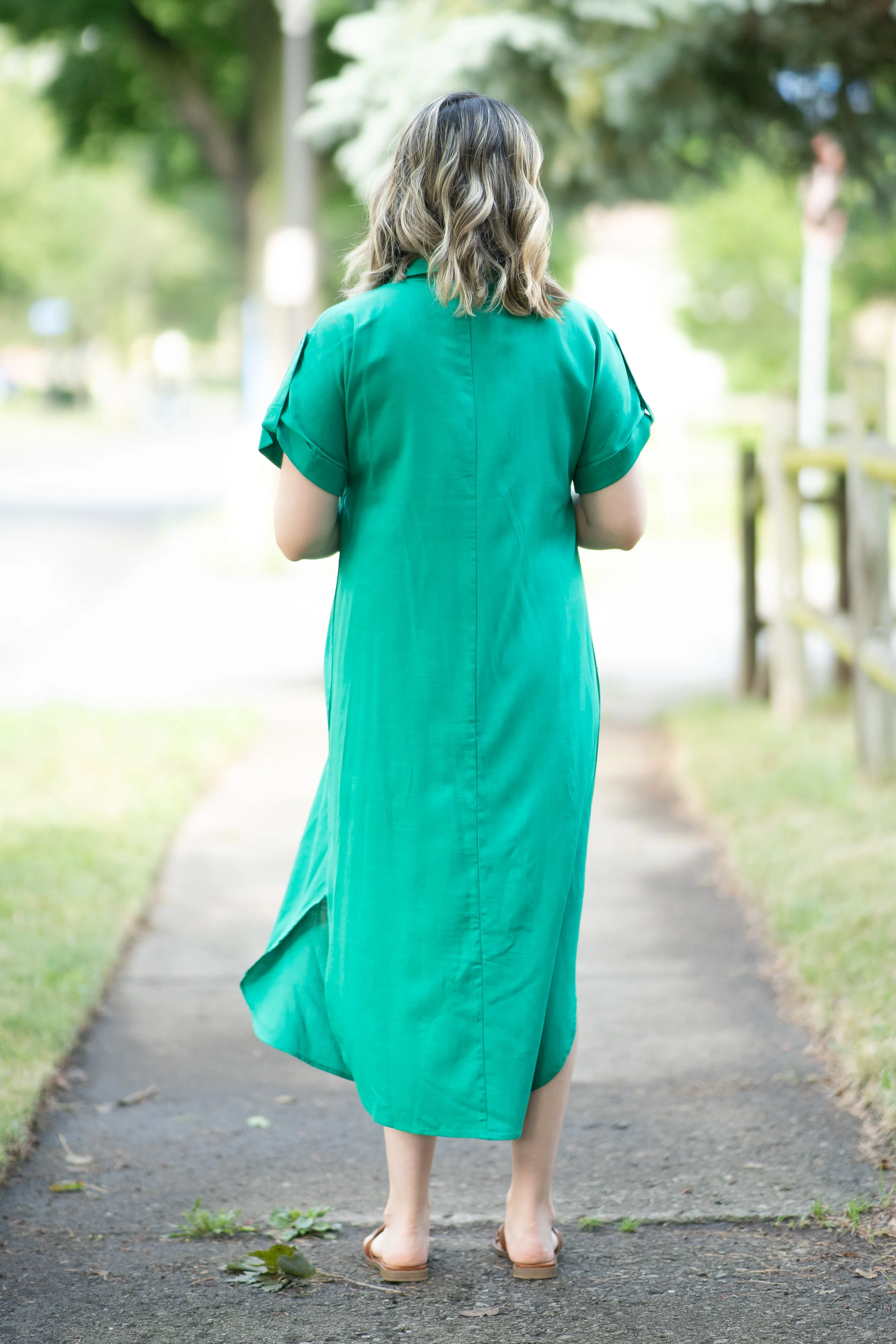 The Katie T-shirt Dress in Kelly Green (FINAL SALE)